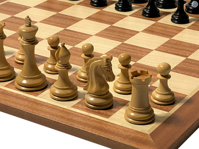 3.75" Imperial Ebony and Mahogany Chess Set -  CHESSMAZE STORE UK 