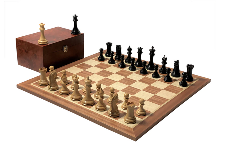 3.75" Imperial Ebony and Mahogany Chess Set -  CHESSMAZE STORE UK 