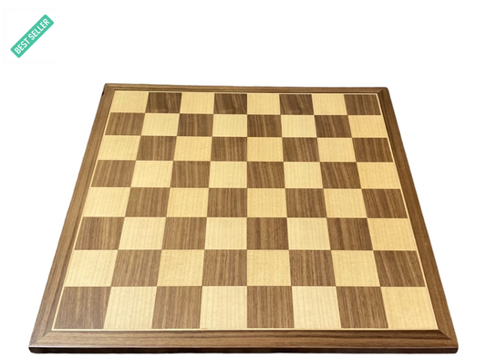 15.75" Walnut and Maple Chess Board - CHESSMAZE STORE UK