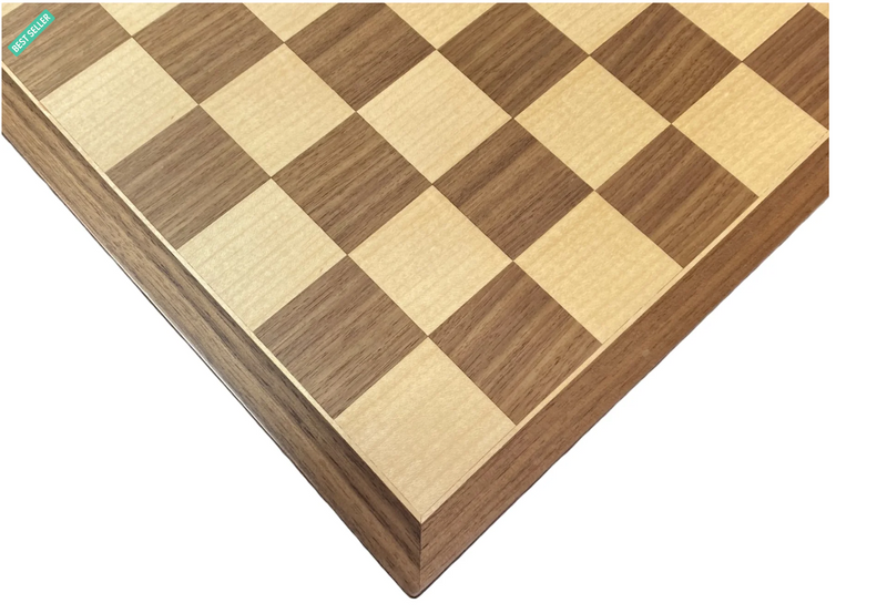 14" Walnut and Maple Chess Board - CHESSMAZE STORE UK