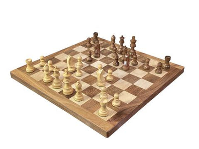 18" Solid Wood Board 3" Classic Acacia Chess Set & Slide Lid Box -  CHESSMAZE STORE UK 