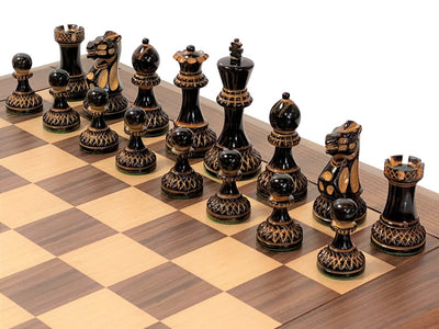 3.75" Parker Pieces, 20" Walnut Bevell Edge Chess Board -  CHESSMAZE STORE UK 