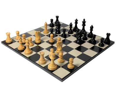4" Winchester Black Pieces 18.5" Anegre Contemporary Board & Root Wood Box -  CHESSMAZE STORE UK 