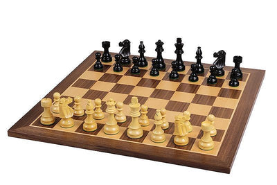 3.75" British Black Chess Pieces, 19" Walnut Chessboard -  CHESSMAZE STORE UK 