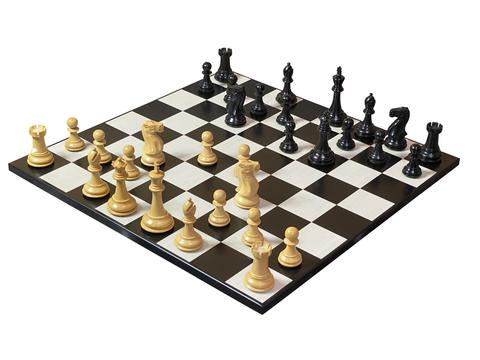 Contemporary Old English Anegre Chess Set & Box -  CHESSMAZE STORE UK 