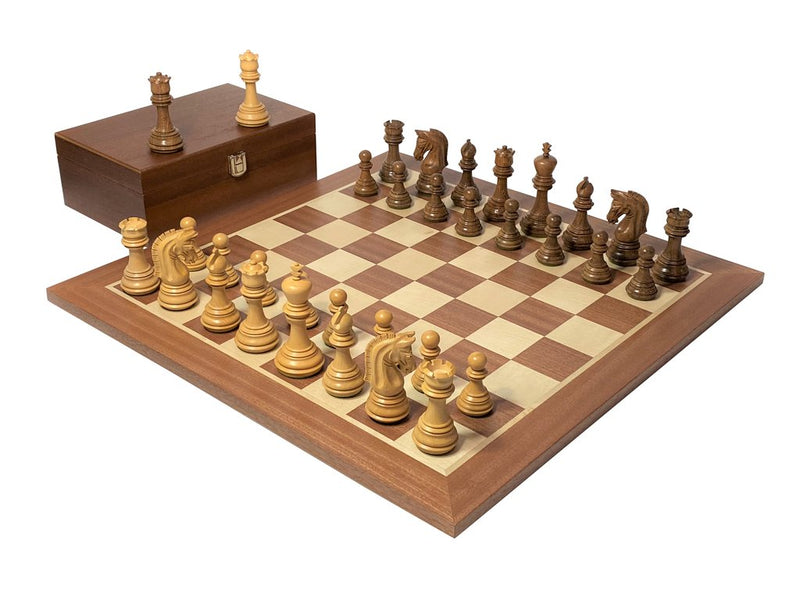 3.75" Imperial Acacia Pieces 19" Mahogany Board & Box -  CHESSMAZE STORE UK 