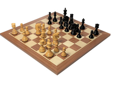 3.75" Imperial Black Pieces 19" Mahogany Chessboard & Deluxe Box -  CHESSMAZE STORE UK 