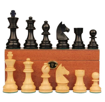 Staunton Classic Black 3.75" Chess Pieces & Mahogany Box -  CHESSMAZE STORE UK 