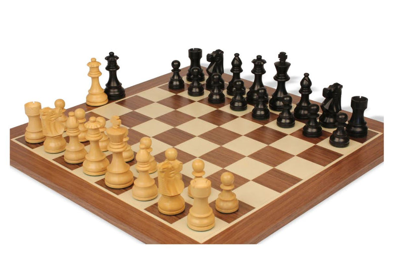 British Ebonised 3.75" Chess Pieces, 19" Walnut Board & P.U Storage Box -  CHESSMAZE STORE UK 