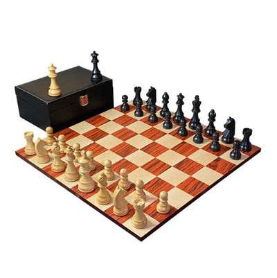 3.75" Ebonised Classic Redwood Style Contemporary Board & Vinyl Box -  CHESSMAZE STORE UK 
