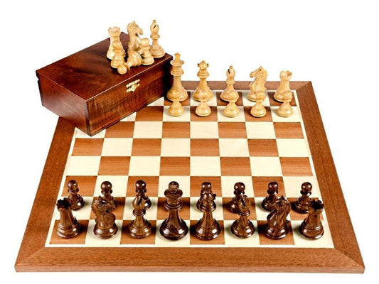 3.5" Fierce Knight Acacia Pieces 19" Mahogany Chess Set & Box -  CHESSMAZE STORE UK 