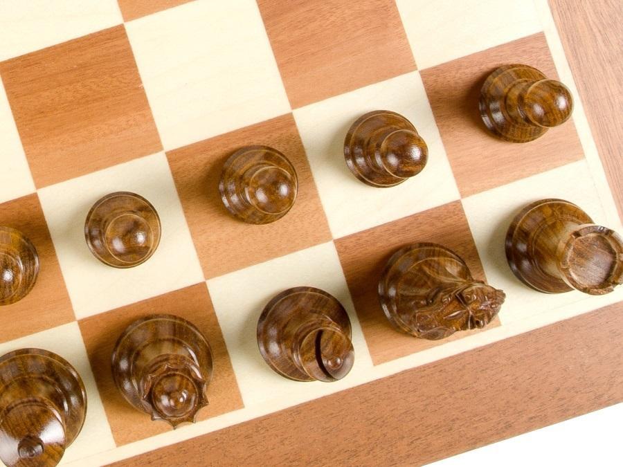 3.25" Fierce Knight Acacia Pieces 19" Mahogany Chess Set & Box - CHESSMAZE STORE UK