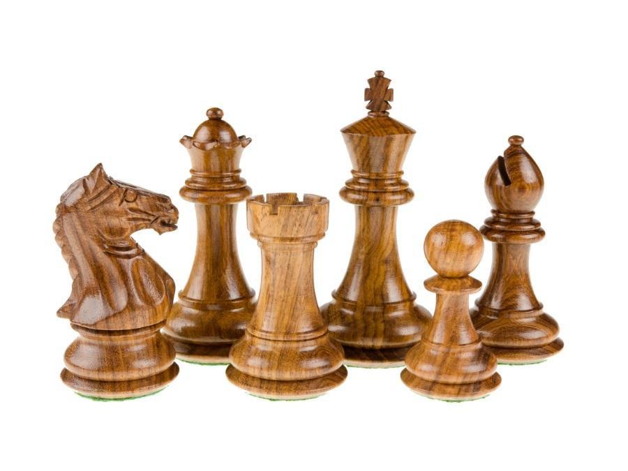 3.25" Fierce Knight Acacia Pieces 19" Mahogany Chess Set & Box - CHESSMAZE STORE UK