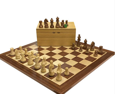 3" Classic Acacia Pieces 19" Mahogany Board & Box -  CHESSMAZE STORE UK 