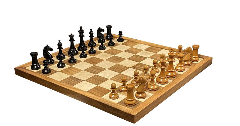 22" Acacia Boxwood Chessboard, Hastings Chess Pieces, & Mahogany Storage Box -  CHESSMAZE STORE UK 