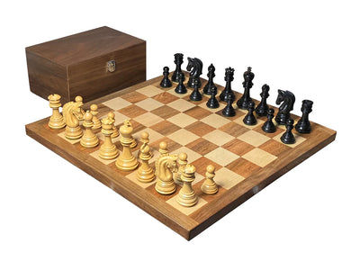 Imperial Black Chess Pieces, 18" Acacia Handmade Chess Board & Box -  CHESSMAZE STORE UK 
