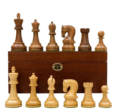 Acacia Leningrad Chess Pieces & Mahogany Box -  CHESSMAZE STORE UK 