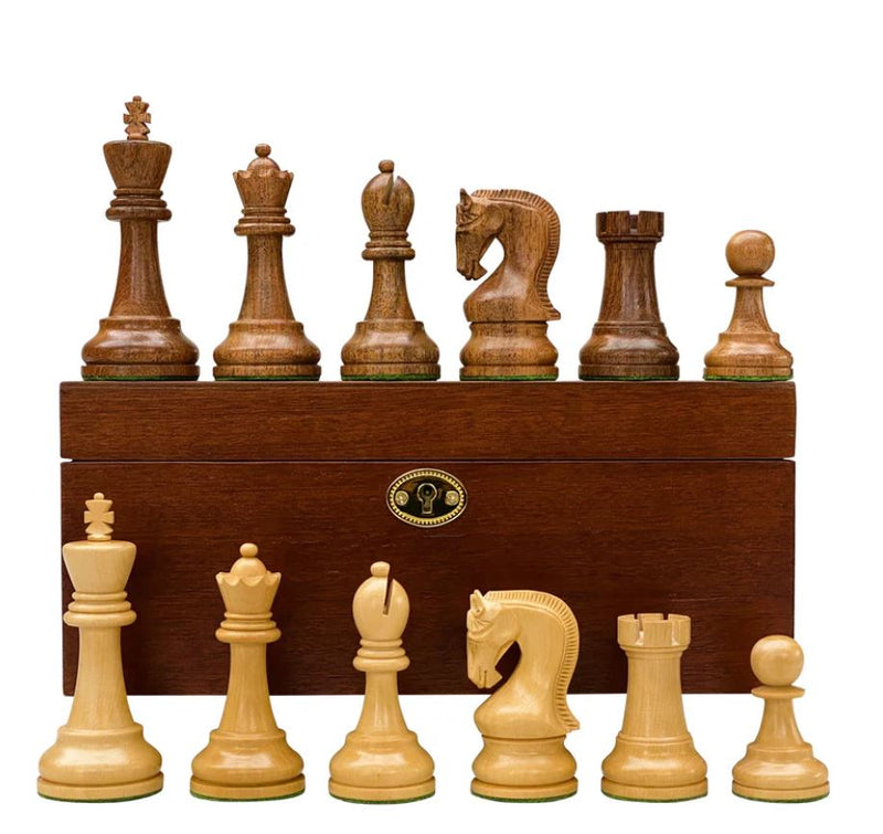 Acacia Leningrad Chess Pieces & Mahogany Box -  CHESSMAZE STORE UK 