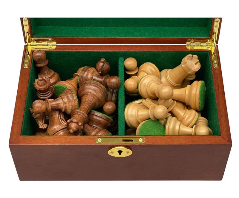 Acacia Leningrad Chess Pieces & Mahogany Box -  CHESSMAZE STORE UK 