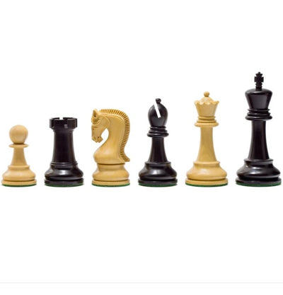 Leningrad Staunton Boxwood & Black Chess Pieces 4" -  CHESSMAZE STORE UK 