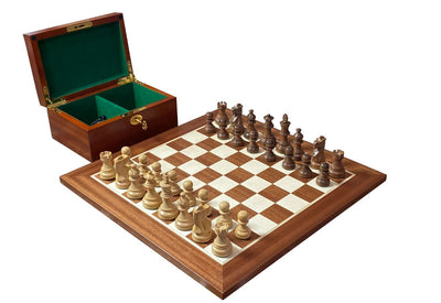 Elite Acacia 15.75" Mahogany Chess Set & Deluxe Mahogany Storage Box -  CHESSMAZE STORE UK 