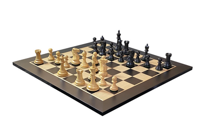 Old English 3.75" Black Chess Pieces, 20" Anegre Chessboard & Vinyl Storage Box -  CHESSMAZE STORE UK 