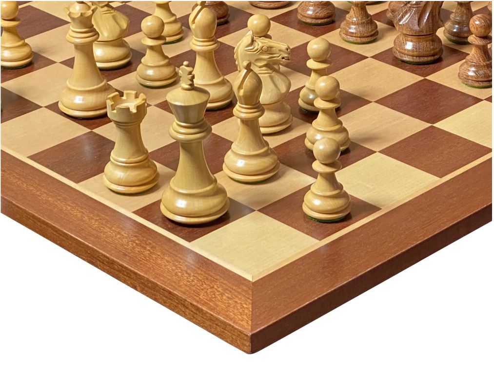 Supreme Queens Gambit Acacia Pieces 15.75" Mahogany Chessboard & Box - CHESSMAZE STORE UK