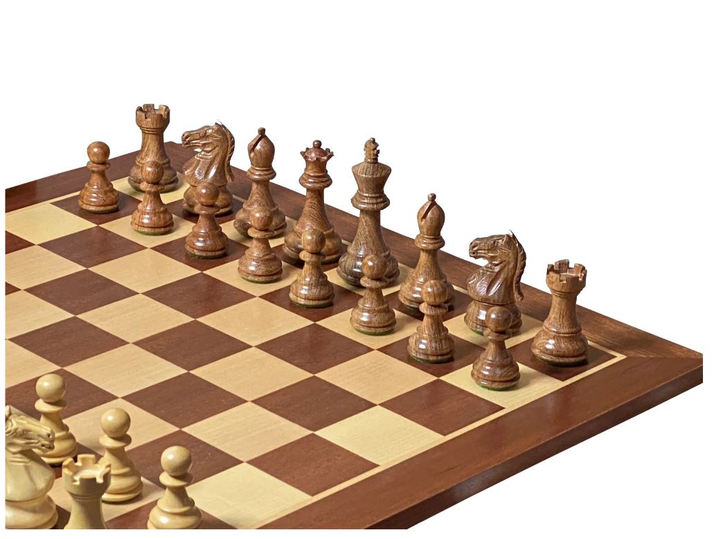 Supreme Queens Gambit Acacia Pieces 15.75" Mahogany Chessboard & Box - CHESSMAZE STORE UK